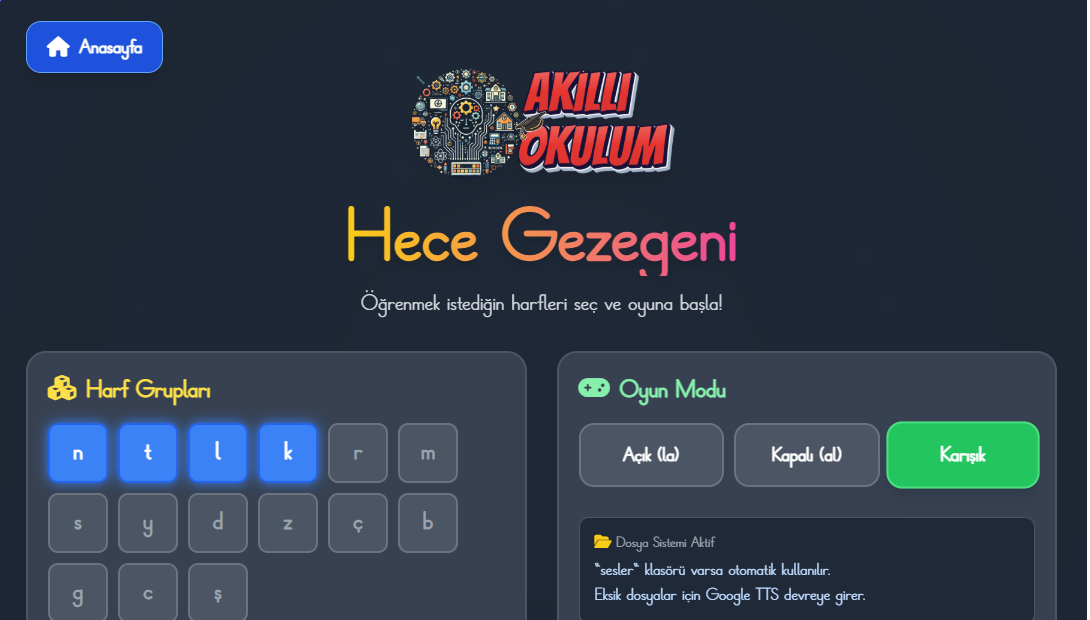 Açık ve Kapalı Heceler Oyunu